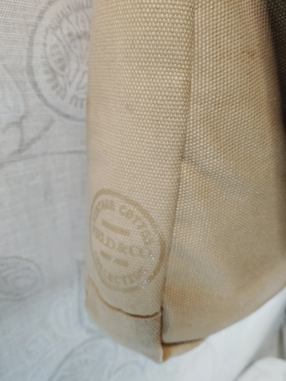 Unbranded Tan Canvas Messenger Bag with Brown Leather Flap